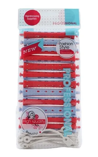 Bigudies Rojo/Azul 11mm de 12 UND
