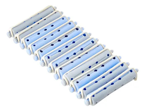 Bigudies Gris/Azul 13mm de 12 UND